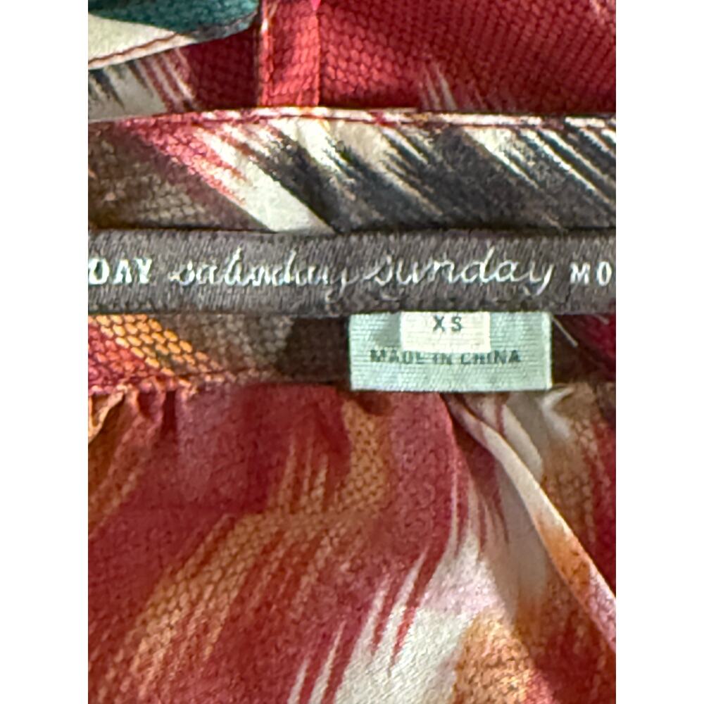 Anthropologie Saturday Sunday Recoleta Ikat Silk Dress XS - Picture 8 of 8